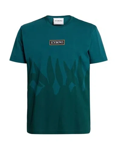 Iceberg Looney Tunes Man T-shirt Dark Green Size L Cotton