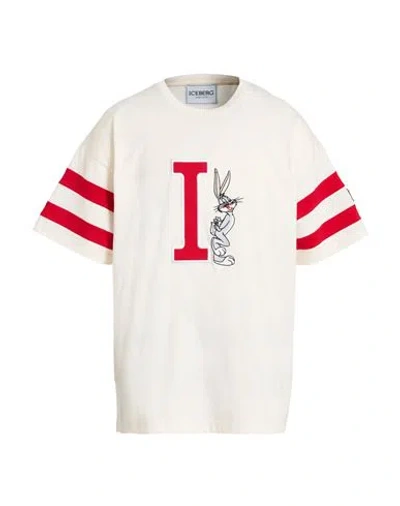 Iceberg Looney Tunes Man T-shirt Ivory Size L Cotton In White