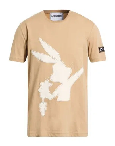 Iceberg Looney Tunes Man T-shirt Sand Size Xxl Cotton, Polyester In Brown