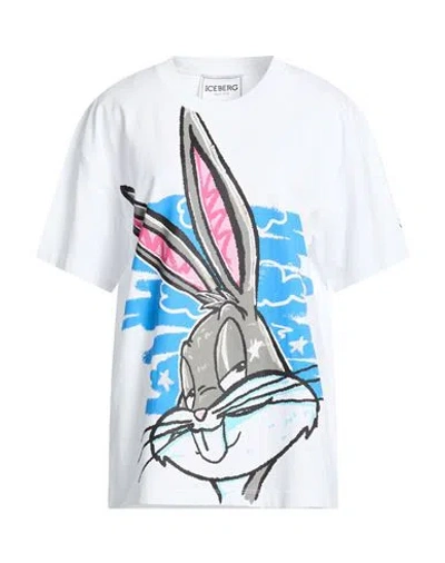 Iceberg Looney Tunes Woman T-shirt White Size L Cotton