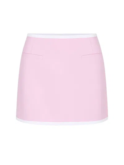 Iceberg Low-waisted Mini Skirt In Viscose Cady In Pink