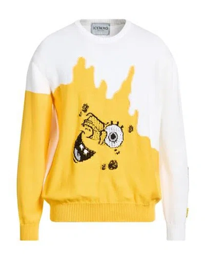 Iceberg Maglia Girocollo X Spongebob Man Sweater Yellow Size Xl Cotton In Multi
