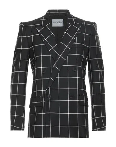 Iceberg Man Blazer Black Size 40 Acrylic, Viscose, Elastane