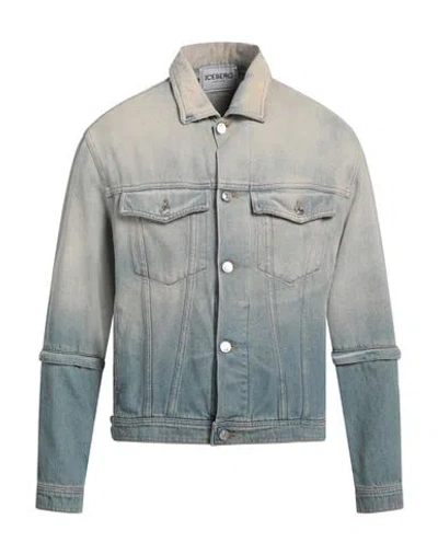 Iceberg Man Denim Outerwear Blue Size 42 Cotton