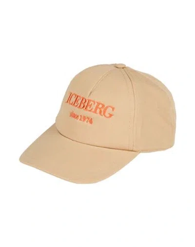 Iceberg Man Hat Sand Size Onesize Cotton, Polyester In Beige