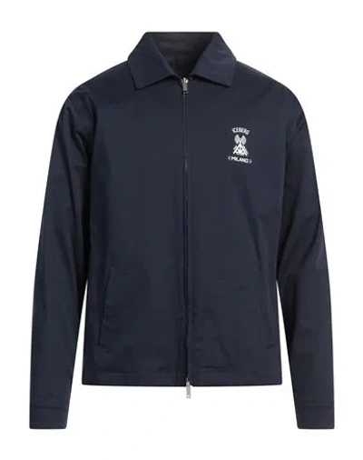 Iceberg Man Jacket Midnight Blue Size 44 Cotton, Elastane