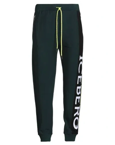 Iceberg Man Pants Dark Green Size L Virgin Wool, Polyamide, Elastane In Black