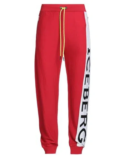 Iceberg Man Pants Red Size L Virgin Wool, Polyamide, Elastane