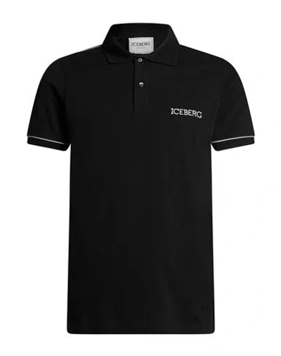 Iceberg Man Polo Shirt Black Size Xl Cotton