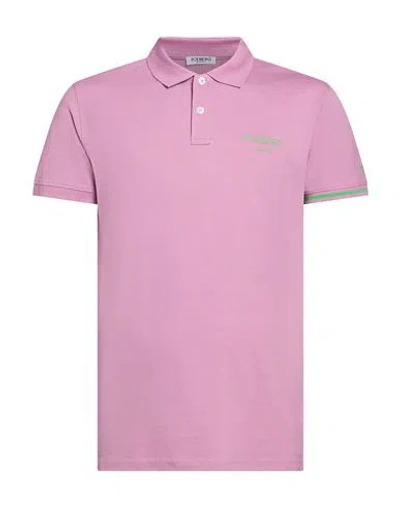 Iceberg Man Polo Shirt Lilac Size Xl Cotton, Elastane In Purple