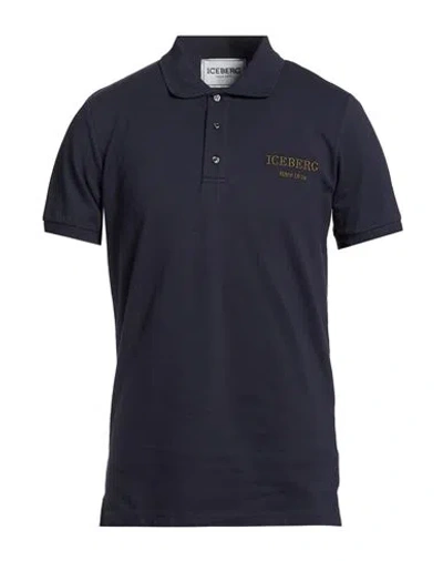 Iceberg Man Polo Shirt Navy Size Xxl Cotton In Orange