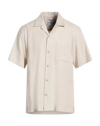 Iceberg Man Shirt Beige Size L Cotton, Linen, Elastane In Neutral