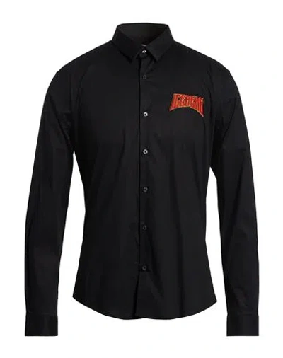 Iceberg Man Shirt Black Size L Cotton, Elastane