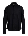 Iceberg Man Shirt Black Size Xl Cotton, Elastane In Black