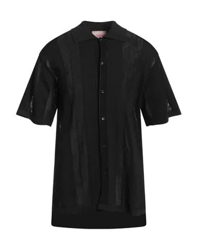 Iceberg Man Shirt Black Size Xl Viscose, Polyamide