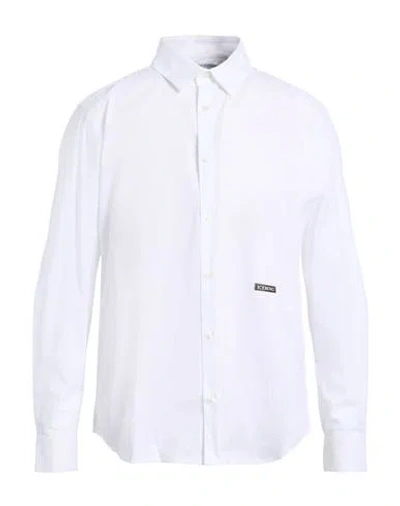 Iceberg Man Shirt White Size Xxl Cotton, Elastane