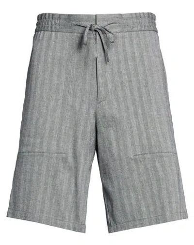 Iceberg Man Shorts & Bermuda Shorts Black Size 36 Cotton, Linen, Elastane In Gray