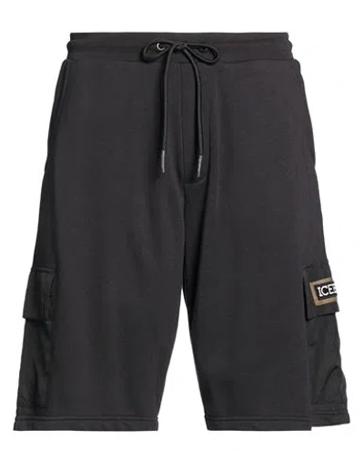 Iceberg Man Shorts & Bermuda Shorts Black Size L Cotton, Modal, Polyester