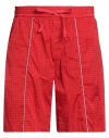 Iceberg Check-print Track Shorts In Red