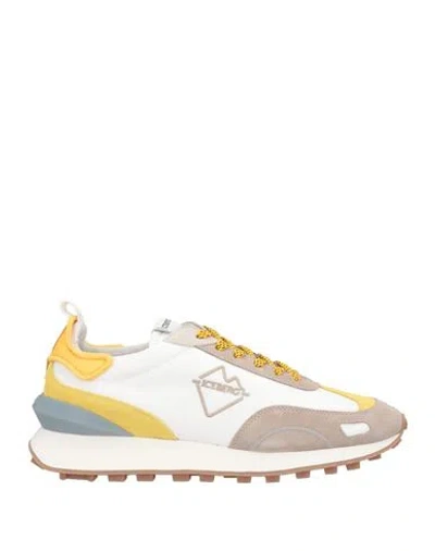 Iceberg Man Sneakers White Size 13 Leather, Textile Fibers In Multi