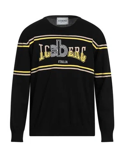 Iceberg Man Sweater Black Size 3xl Cotton