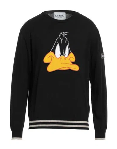 Iceberg Man Sweater Black Size Xl Cotton