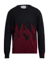 Iceberg Man Sweater Black Size Xl Virgin Wool In Multi