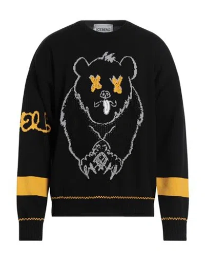 Iceberg Man Sweater Black Size Xl Cotton
