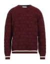 Iceberg Man Sweater Burgundy Size L Virgin Wool, Cotton In Red