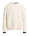 Iceberg Man Sweater Cream Size Xl Virgin Wool, Cotton In Neutral