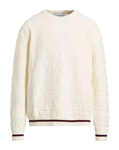 Iceberg Man Sweater Cream Size Xl Virgin Wool, Cotton In Neutral