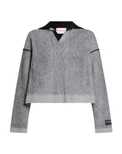 Iceberg Man Sweater Grey Size S Polyamide, Wool In Gray