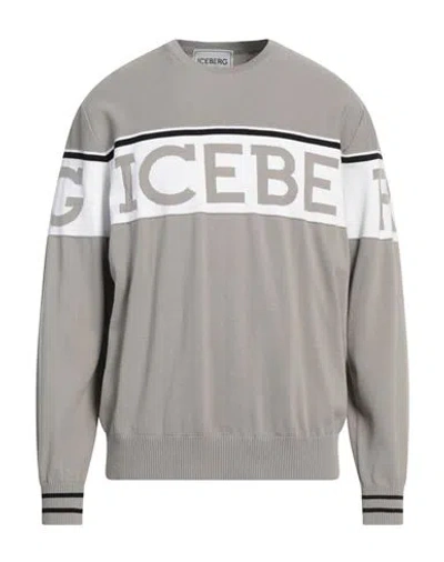Iceberg Man Sweater Grey Size Xxl Cotton