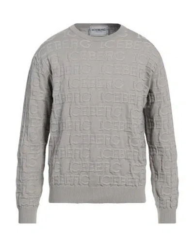 Iceberg Man Sweater Grey Size Xxl Cotton, Polyamide