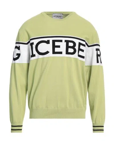 Iceberg Man Sweater Light Green Size L Cotton