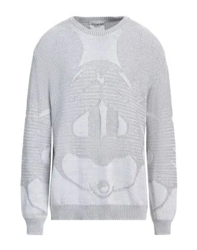 Iceberg Man Sweater Light Grey Size 3xl Cotton