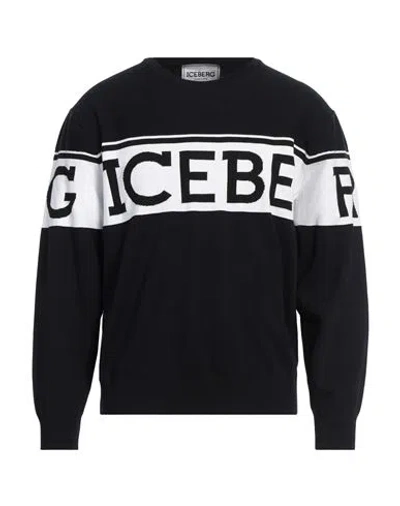 Iceberg Man Sweater Midnight Blue Size 3xl Cotton