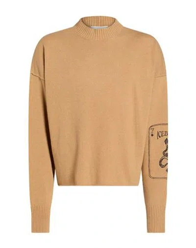Iceberg Man Sweater Sand Size Xxl Wool, Polyamide In Nude