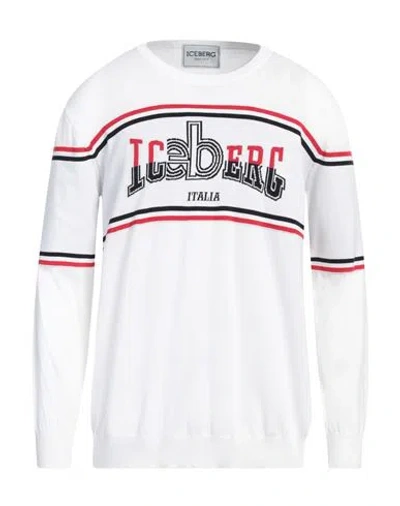 Iceberg Man Sweater White Size 3xl Cotton