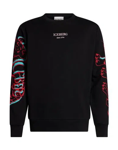Iceberg Man Sweatshirt Black Size S Cotton