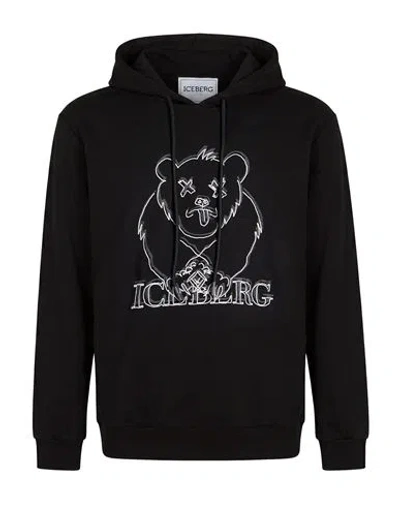 Iceberg Man Sweatshirt Black Size S Cotton In Blue