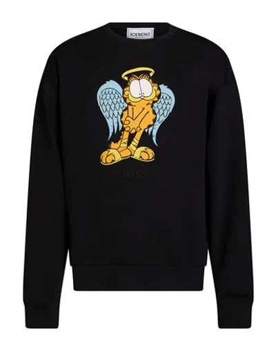 Iceberg Man Sweatshirt Black Size S Cotton, Polyester