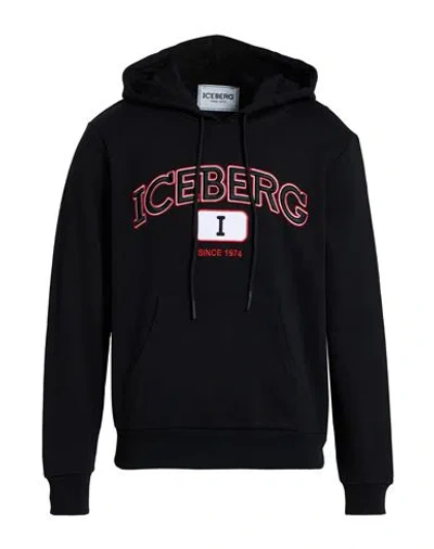 Iceberg Man Sweatshirt Black Size Xl Cotton