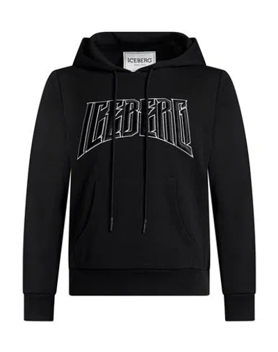 Iceberg Man Sweatshirt Black Size Xl Cotton, Polyester