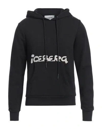 Iceberg Man Sweatshirt Black Size M Cotton, Polyester