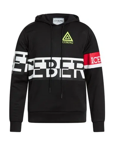 Iceberg Man Sweatshirt Black Size Xl Polyester, Cotton