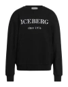 Iceberg Man Sweatshirt Black Size Xxl Cotton, Polyester
