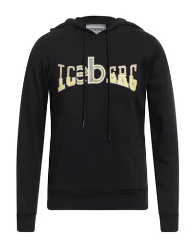 Iceberg Man Sweatshirt Black Size Xxl Cotton, Polyester