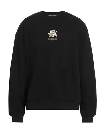 Iceberg Man Sweatshirt Black Size Xxl Cotton, Polyester