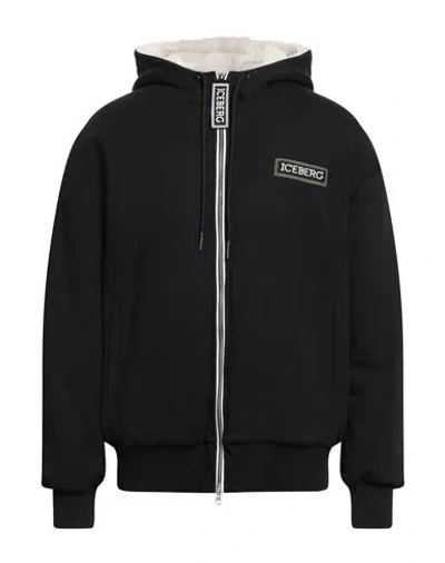 Iceberg Man Sweatshirt Black Size Xxl Cotton, Polyester